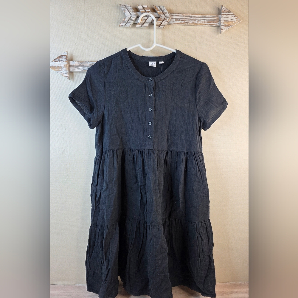 GAP Kids 14/16 Charcoal Black Button-Up Dress - Picture 1 of 3